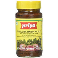 Priya Gongura Onion Pickle Without Garlic - 300 Gm (10.58 Oz)