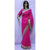 Saree 5904 Pink Chiffon Designer Wedding Sari Shieno Sarees