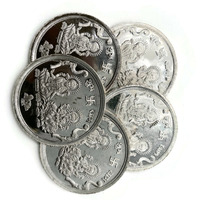 Ganesha Lakshmi/Laxmi Pure Silver (999) 5 Gram Coin (Set of Five Coin)