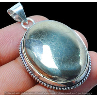 Iron Pyrite Gemstone Pendant 925 Sterling Silver Handmade Pendant DP-1060