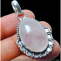 Rose Quartz Gemstone Pendant 925 Sterling Silver Pendant Jewelry DP-1279