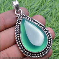 Green Onyx Gemstone Handmade Pendant 925 Sterling Silver Jewelry DP-3742