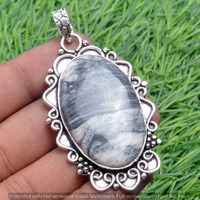 Dendrite Opal Gemstone Handmade Pendant 925 Sterling Silver Jewelry DP-3765