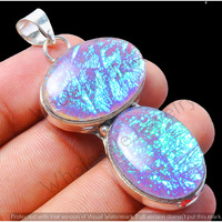 Dichroic Glass Gemstone Handmade Pendant 925 Sterling Silver Jewelry DP-439