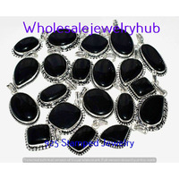 Black Onyx 5 PCS Wholesale Lots 925 Sterling Silver Pendant LP-07-252