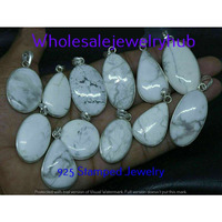 Howlite 10 pcs Wholesale Lots 925 Sterling Silver Pendant PL-07-235