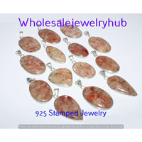 Sunstone 10 pcs Wholesale Lots 925 Sterling Silver Pendant PL-07-256