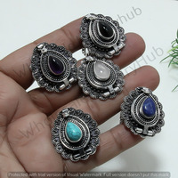 Turquoise Or Colors Poison Ring 5 Pcs 925 Sterling Silver Ring Lot WPL-127