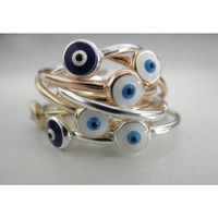Evil Eye Gemstone Ring 20pcs 925 Sterling Silver Wholesale Ring Lot WL-94