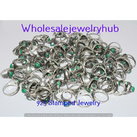 Malachite 10 PCS Wholesale Lot 925 Silver Plated Rings SR-03-434