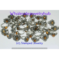 Tiger Eye 5 PCS Wholesale Lot 925 Silver Plated Rings SR-03-42