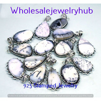 Dendrite Opal 50 PCS Wholesale Lot 925 Sterling Silver Plated Pendant SP-03-1812