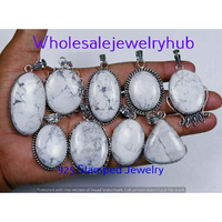 Howlite 5 PCS Wholesale Lots 925 Sterling Silver Plated Pendant SP-03-158