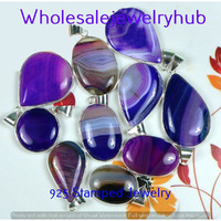 Agate 30 PCS Wholesale Lots 925 Sterling Silver Plated Pendant SP-03-1417