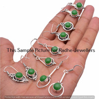 Green Onyx 20 Pair Wholesale Lots 925 Sterling Silver Plated Earrings SE-03-937