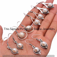 Pearl 100 Pair Wholesale Lots 925 Sterling Silver Plated Earrings SE-03-2047