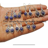 Lapis Lazuli 50Pair Wholesale Lot 925 Sterling Silver Plated Earrings SE-03-1764