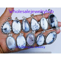 Dendrite Opal 10 pcs Wholesale Lots 925 Sterling Silver Pendant PL-24-294