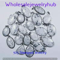 Howlite 10 pcs Wholesale Lots 925 Sterling Silver Plated Pendant PL-01-237