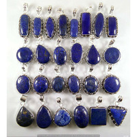 Lapis Lazuli 50 Piece Wholesale Lot 925 Sterling Silver Pendant NRP-1440
