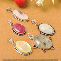 Moonstone & Mixed 30 Piece Wholesale Lot 925 Sterling Silver Pendant NRP-1096
