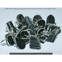 Black Tourmaline 10 Piece Wholesale Ring Lots 925 Sterling Silver Ring NRL-990