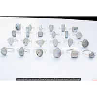 Rainbow Moonstone 10 Piece Wholesale Ring Lots 925 Sterling Silver Ring NRL-983