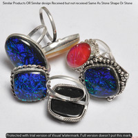 Dichroic Glass 10 Piece Wholesale Ring Lots 925 Sterling Silver Ring NRL-932