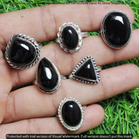 Black Onyx 10 Piece Wholesale Ring Lots 925 Sterling Silver Ring NRL-922