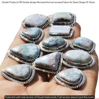 Real Larimar 10 Piece Wholesale Ring Lots 925 Sterling Silver Ring NRL-882