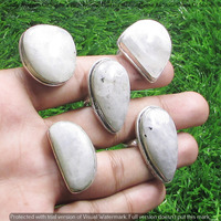 Rainbow Moonstone 10 Piece Wholesale Ring Lots 925 Sterling Silver Ring NRL-745