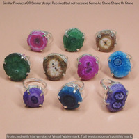 Solar Druzy 10 Piece Wholesale Ring Lots 925 Sterling Silver Ring NRL-730