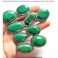 Malachite 10 Piece Wholesale Ring Lots 925 Sterling Silver Ring NRL-614
