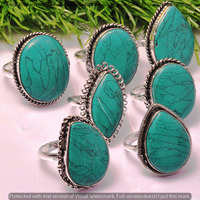Turquoise 10 Piece Wholesale Ring Lots 925 Sterling Silver Ring NRL-564