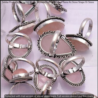 Rose Quartz 5 Piece Wholesale Ring Lots 925 Sterling Silver Ring NRL-503