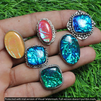 Dichroic Glass 100 Piece Wholesale Ring Lot 925 Sterling Silver Ring NRL-4821