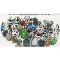 Garnet & Mixed 100 Piece Wholesale Ring Lot 925 Sterling Silver Ring NRL-4516