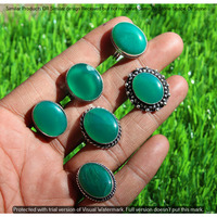 Green Onyx 50 Piece Wholesale Ring Lots 925 Sterling Silver Ring NRL-4439