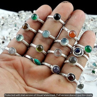 Garnet & Mixed 50 Piece Wholesale Ring Lots 925 Sterling Silver Ring NRL-4412