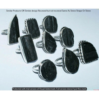Black Tourmaline 50 Piece Wholesale Ring Lots 925 Sterling Silver Ring NRL-4324
