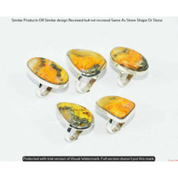 Bumble bee Jasper 50 Piece Wholesale Ring Lots 925 Sterling Silver Ring NRL-4203