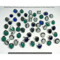 Moonstone & Mixed 50 Piece Wholesale Ring Lots 925 Sterling Silver Ring NRL-4167