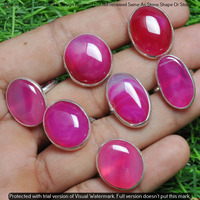 Pink Agate 40 Piece Wholesale Ring Lots 925 Sterling Silver Ring NRL-3668