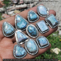 Real Larimar 40 Piece Wholesale Ring Lots 925 Sterling Silver Ring NRL-3657
