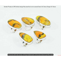 Bumble bee Jasper 40 Piece Wholesale Ring Lots 925 Sterling Silver Ring NRL-3644