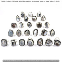 Dendrite Opal 40 Piece Wholesale Ring Lots 925 Sterling Silver Ring NRL-3492