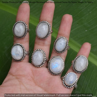 Rainbow Moonstone 40 Piece Wholesale Ring Lots 925 Sterling Silver Ring NRL-3465