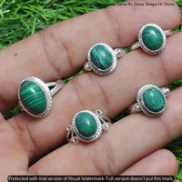 Malachite 5 Piece Wholesale Ring Lots 925 Sterling Silver Ring NRL-346