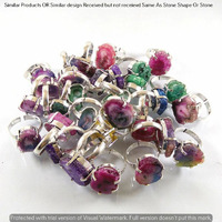 Rainbow Druzy 40 Piece Wholesale Ring Lots 925 Sterling Silver Ring NRL-3378