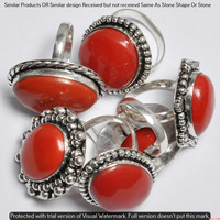 Coral 5 Piece Wholesale Ring Lots 925 Sterling Silver Ring NRL-327